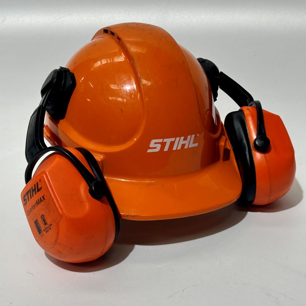 HELMET, Hard Hat - Orange w Ear Muffs